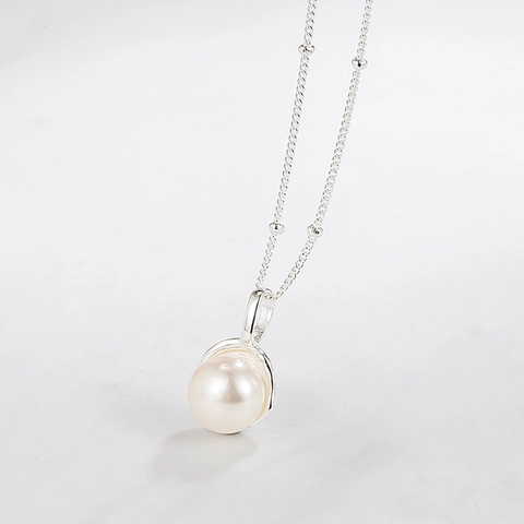 Collar de Plata de Ley 925 con Colgante de Perla de Agua Dulce Barroca para Mujer Estilo INS Minimalista Coreano Joyería