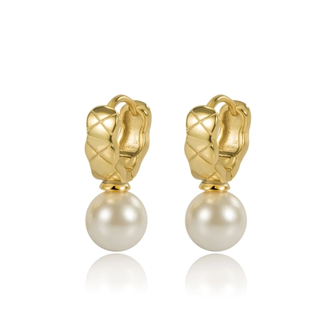 Lussuosi Orecchini a Monachella in Argento Sterling 925 con Motivo Trapuntato per Donna Orecchini Pendenti con Perle Artificiali e Strass Gioielli Vintage