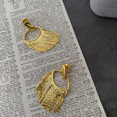 925 Sterling Silver Long Tassel Drop Earrings For Women Minimalist Geometric Hanging Fringe Fashion Jewelry Elegant Ear Accessory