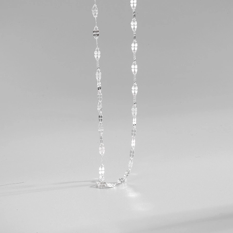 S925 Sterling Silver Lip Chain Necklace For Women Minimalist Geometric Clavicle Chain Niche Design Silver Jewelry Daily Wear Gift