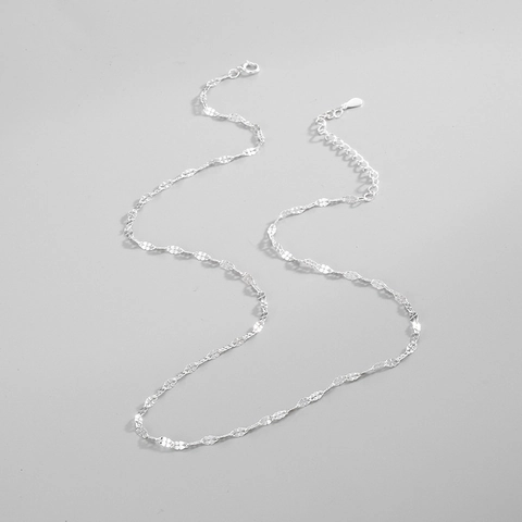 S925 Sterling Silver Lip Chain Necklace For Women Minimalist Geometric Clavicle Chain Niche Design Silver Jewelry Daily Wear Gift