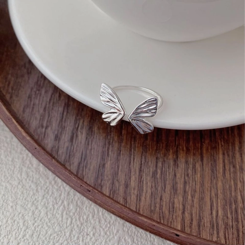 S925 Sterling Silver Butterfly Open Ring For Women Sweet Forest Style Adjustable Finger Ring Fashion Jewelry Gift