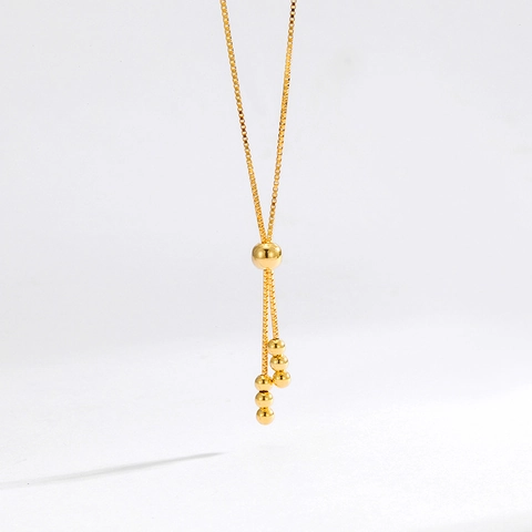 Collar de Cadena de Caja con Borla Geométrica de Plata de Ley S925 para Mujer Collar de Clavícula Ajustable Joyería