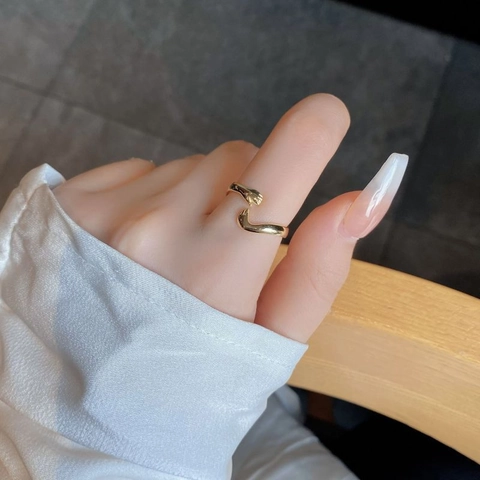 Anillo Abierto de Plata de Ley 925 Manos de Abrazo para Mujer Anillo Ajustable Minimalista Forma de Mano Abrazo Joyería Regalo