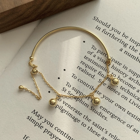 925 Sterling Silver Adjustable Ball Charms Bracelet Elegant Minimalist Jewelry For Women Delicate Hand Accessory Gift