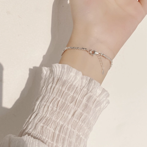 Bracciale in Pepite di Argento Sterling 925 Autentico per Donna Bracciale Charm Geometrico a Fetta Irregolare Fatto a Mano Gioielli Regalo Regolabili