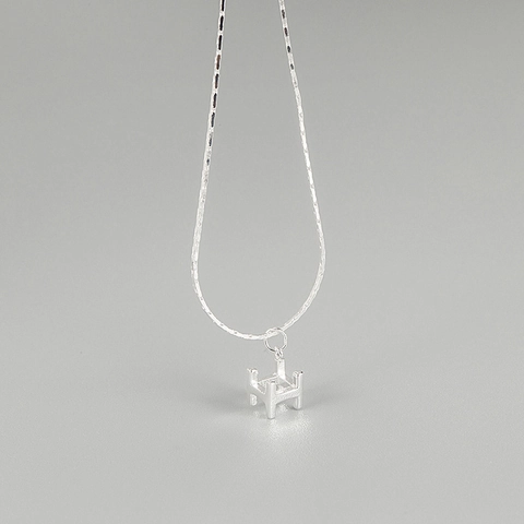 925 Sterling Silber H Buchstabe Anhänger Halskette Für Damen Minimalistischer Ins Stil Luxus Silberkette Schlüsselbein Kette