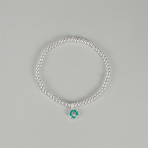 S925 Sterling Zilveren Kralen Armband Voor Vrouwen Koreaanse Chic Donut Emaille Hanger Armband Zoete Ronde Kralen Ketting Sieraden Cadeau