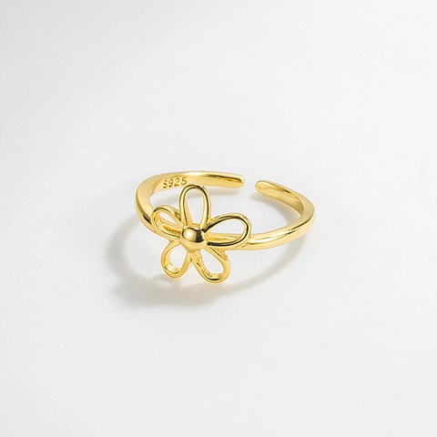S925 Sterlingsilber Hohlblume Ring Für Damen Minimalistisch Offen Verstellbar Ring Ins Stil Floral Fingerring Schmuck