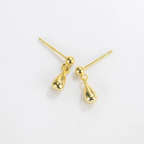 S925 Sterling Silver Water Drop Stud Earrings For Women Minimalist 18K Gold Plated Teardrop Dangle Fashion Jewelry Earrings