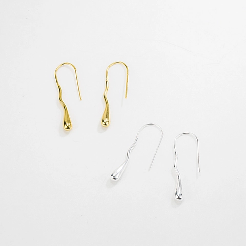 925 Sterling Silver Irregular Wave Water Drop Earrings For Women Elegant Gold Silver Plated Long Dangle Earrings Jewelry Gift