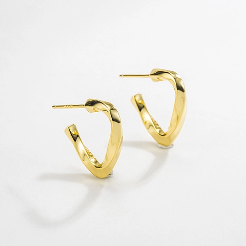 S925 Sterlingsilber Twist Ohrringe Für Damen Koreanische Minimalistische Geometrische Offene Kreis Ohrstecker Gold Silber Schmuck