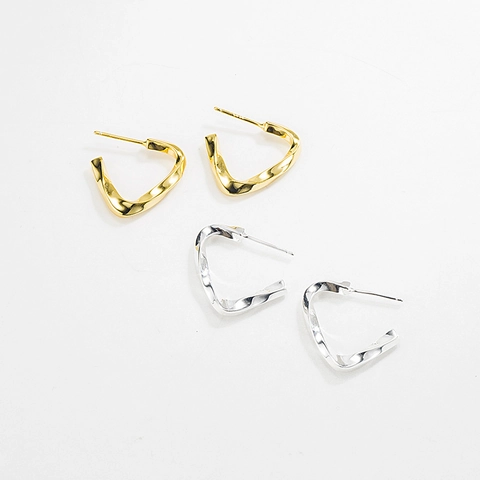 S925 Sterlingsilber Twist Ohrringe Für Damen Koreanische Minimalistische Geometrische Offene Kreis Ohrstecker Gold Silber Schmuck