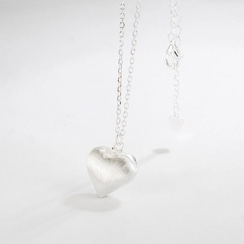 925 Sterlingsilber Herz Anhänger Halskette Für Damen Koreanischer Ins Stil Gebürstetes Mattes Finish 18K Vergoldete Minimalistische Schlüsselbeinkette Schmuck Geschenk