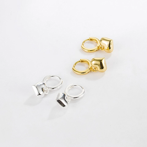 925 Sterling Zilveren Hart Huggie Hoop Oorbellen Minimalistisch 18K Verguld Kleine Hanger Oorbellen Voor Vrouwen Mode Sieraden