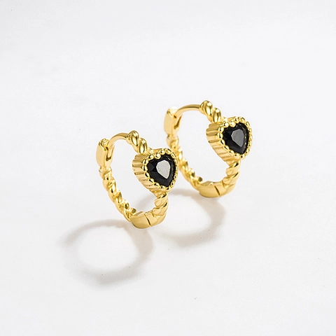 Orecchini a Cerchio in Argento Sterling 925 a Forma di Cuore con Corda Intrecciata e Zirconia per Donna Gioielli per Appuntamenti Quotidiani