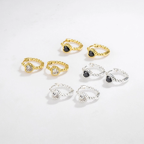 Orecchini a Cerchio in Argento Sterling 925 a Forma di Cuore con Corda Intrecciata e Zirconia per Donna Gioielli per Appuntamenti Quotidiani