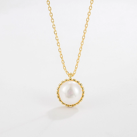 Collar de Plata de Ley 925 con Colgante de Perla de Agua Dolce Estilo Retro Francés Joyería Minimalista Para Mujer