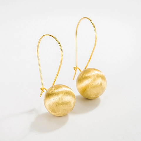 Orecchini a Goccia in Argento Sterling 925 con Sfera Spazzolata Orecchini a Sfera Minimalisti per Donna Gioielli di Moda