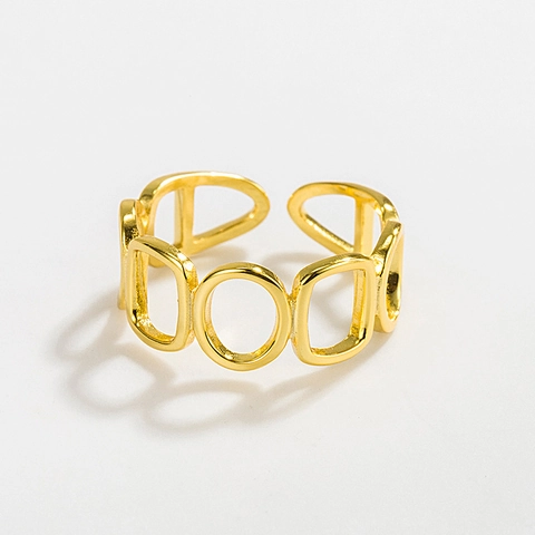 925 Sterlingsilber Geometrischer Offener Ring Modern Unregelmäßig Breit Verstellbar Fingerring Mode Schmuck Für Damen