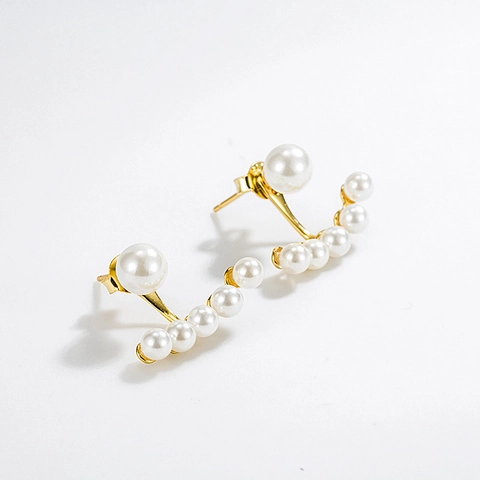 Pendientes de Botón de Plata de Ley 925 Con Perla Artificial Vintage Estilo Minimalista Para Mujer Joyería Regalo