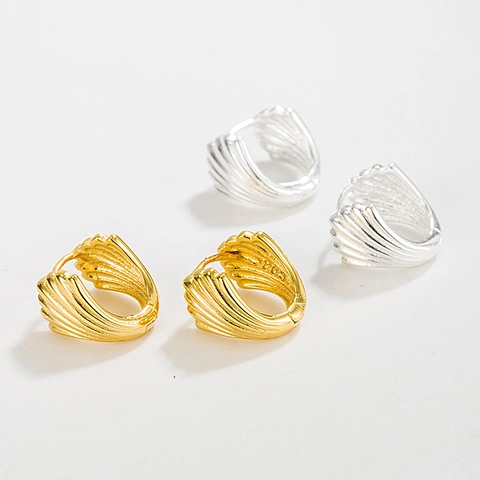 925 Sterling Silber Muschel Creolen Ozean Stil Minimalistische Zarte Scharnier Ohrringe Zubehör Für Damen Mädchen