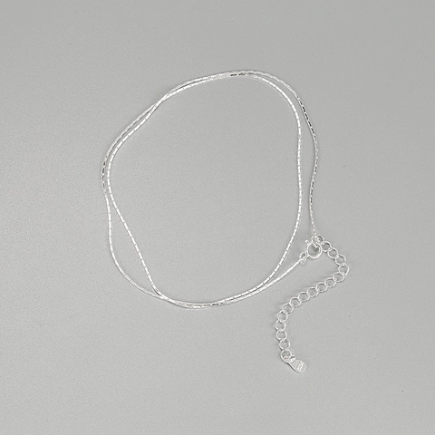 S925 Sterling Silver Bamboo Joint Thin Necklace For Women Minimalist Everyday Basic Layering Silver Chain Choker Fashion Jewelry