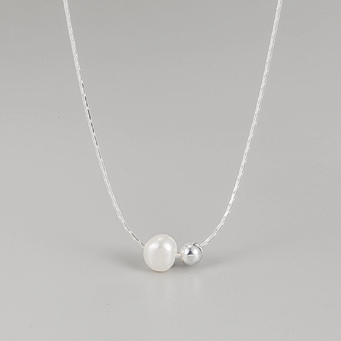 Minimalistische S925 Sterlingsilber Schlangenkette Halskette Mit Elegantem Künstlichem Perlenanhänger Für Damen Mode Schmuck