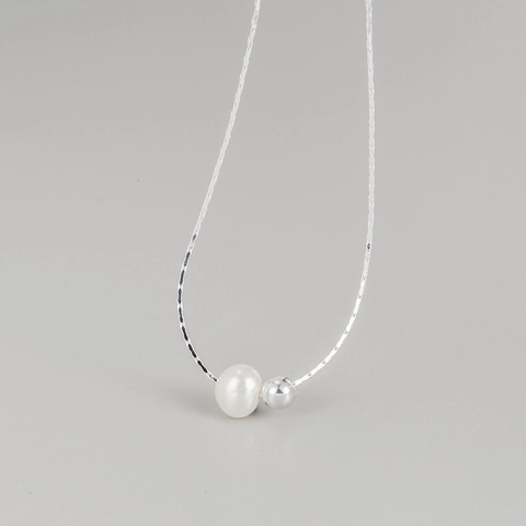 Minimalistische S925 Sterlingsilber Schlangenkette Halskette Mit Elegantem Künstlichem Perlenanhänger Für Damen Mode Schmuck