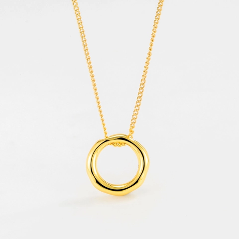 Collar de Plata de Ley 925 con Colgante de Círculo Geométrico Irregular para Mujer Joyería Minimalista Chic Cadena