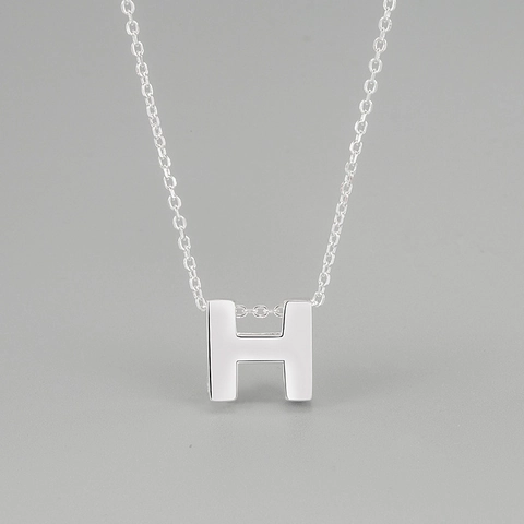 Collar Con Colgante De Letra H De Plata De Ley 925 Para Mujer Joyería De Moda Minimalista De Estilo Coreano Ins Collares