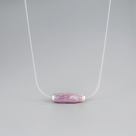 S925 Sterling Silver Natural Baroque Pearl Pendant Necklace For Women Snake Chain Minimalist Geometric Choker Jewelry Gift