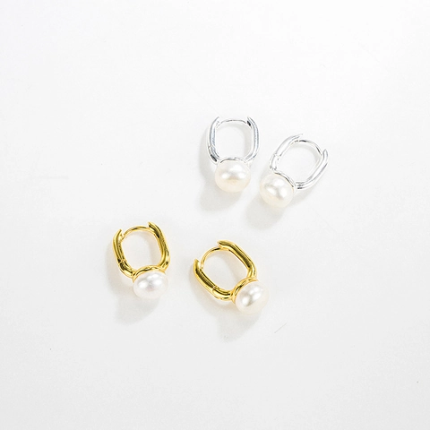 925 Sterlingsilber Süßwasserperle Ohrringe Minimalistisch Elegant U-förmige Tropfenohrringe Für Damen Schmuck Geschenk