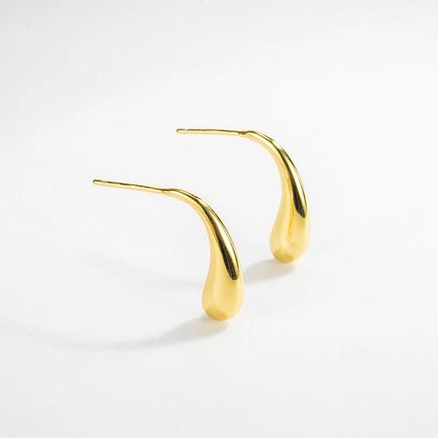 Orecchini a Bottone a Goccia in Argento Sterling 925 per Donna Orecchini Minimalisti Lucidati Oro Argento Gioielli di Moda