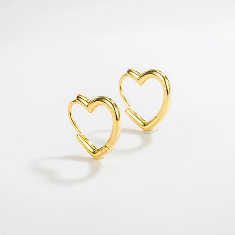 925 Argento Sterling Orecchini a Cerchio a Forma di Cuore per Donna Minimalisti Geometrici Cavi Amore Cuore Oro Argento Gioielli