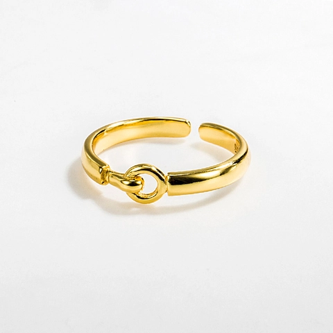 925 Sterling Silver Adjustable Open Ring For Women Minimalist Geometric Horsebit Snaffle Bit Design Fashion Jewelry Gift