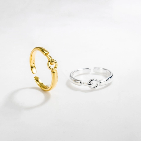 925 Sterling Silver Adjustable Open Ring For Women Minimalist Geometric Horsebit Snaffle Bit Design Fashion Jewelry Gift