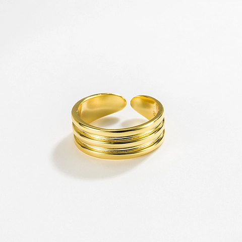 925 Sterlingsilber Mehrlagiger Ring Für Damen Minimalistisch Koreanischer Stil Verstellbare Öffnung Galvanisch Gold Silber Schmuck