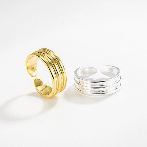 925 Sterlingsilber Mehrlagiger Ring Für Damen Minimalistisch Koreanischer Stil Verstellbare Öffnung Galvanisch Gold Silber Schmuck