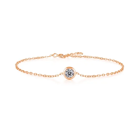 925 Sterlingsilber Moissanit Armband Für Damen Verstellbare Zargenfassung Runde Blase Kette Armband Leichter Luxus High-End Schmuck Geschenk