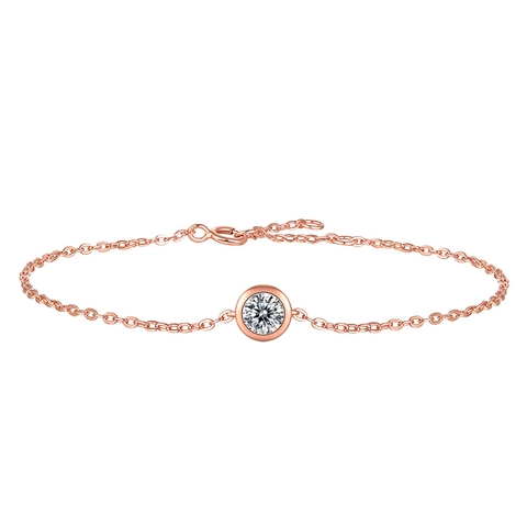 925 Sterlingsilber Moissanit Armband Für Damen Verstellbare Zargenfassung Runde Blase Kette Armband Leichter Luxus High-End Schmuck Geschenk