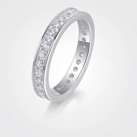 S925 Sterling Silver Moissanite Eternity Ring For Women Luxury Orbit Band Round Cut D Color Moissanite Jewelry Gift