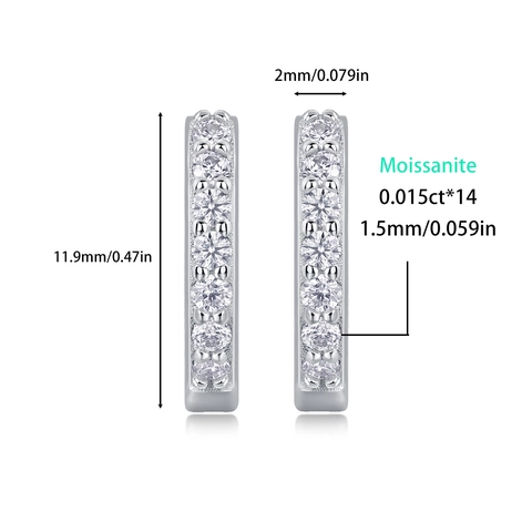 Minimalistische 925 Sterling Zilver Moissaniet Huggie Ring Oorbellen Goud Roségoud Pavé Ingelegde Cirkel Oorgesp Sieraden Cadeau