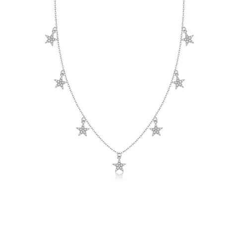 925 Sterling Silver Moissanite Star Cross Pendant Necklace For Women Elegant Dainty Adjustable Clavicle Chain Jewelry