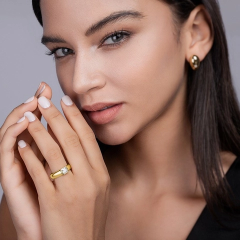 925 Sterling Silver Moissanite Ring Luxury Gold Plated Bezel Setting Square Marquise Cut Geometric Finger Ring Jewelry Women
