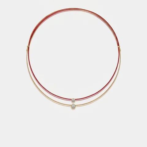 925 Sterling Silver Moissanite Pendant Necklace Elegant Red Cord Clavicle Chain Minimalist Fashion Jewelry Gift For Women