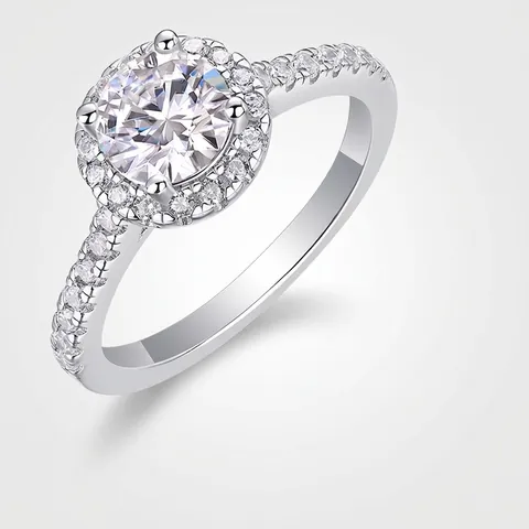 Luxury 925 Sterling Silver Moissanite Ring For Women Square Halo Engagement Wedding Band Elegant Fashion Jewelry Finger Ring