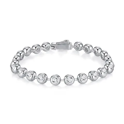 Bracelet Tennis en Argent Sterling 925 Moissanite pour Femme Unisexe Minimaliste Luxe Coupe Ronde Bijoux Cadeau