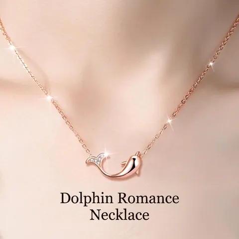 925 Sterling Silver Dolphin Pendant Necklace For Women Minimalist Zirconia Inlaid Dolphin Love Fashion Jewelry Clavicle Chain