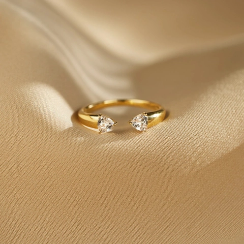Anillo Abierto de Plata de Ley 925 para Mujer Minimalista con Circonia Incrustada Moda Geométrica Anillo Ajustable Joyería Accesorio